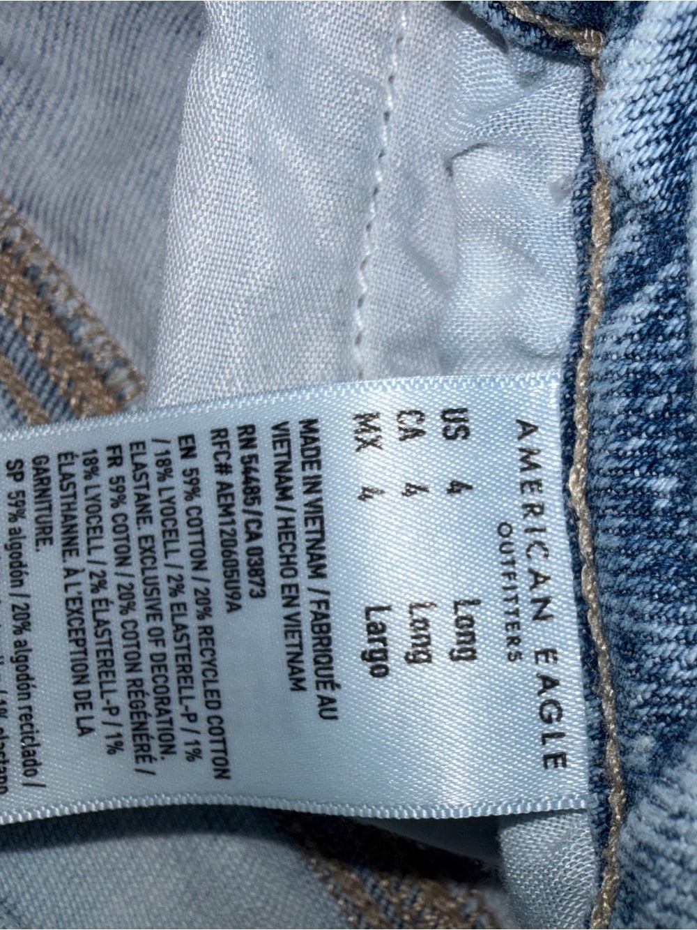 Women’s American Eagle Super high rise baggy wide leg jeans size 4Long - Picture 6 of 8